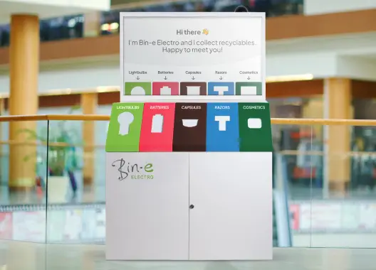 ANDROMEDA Smart Recycling Bin with 2 Compartments & Signage • Urbaniere  Europe